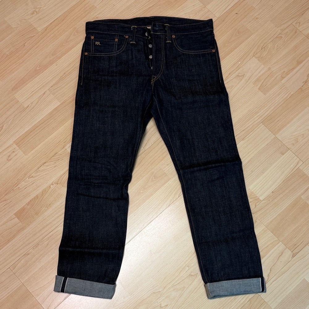 Ralph Lauren Double RL Straight leg Jeans button fly sz 32/32. Selvedged denim.